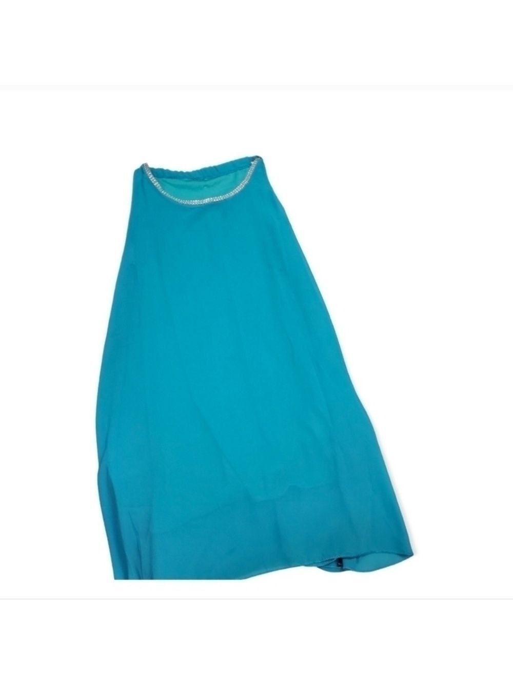 Turquoise Beach Dress Asymmetric Bejeweled